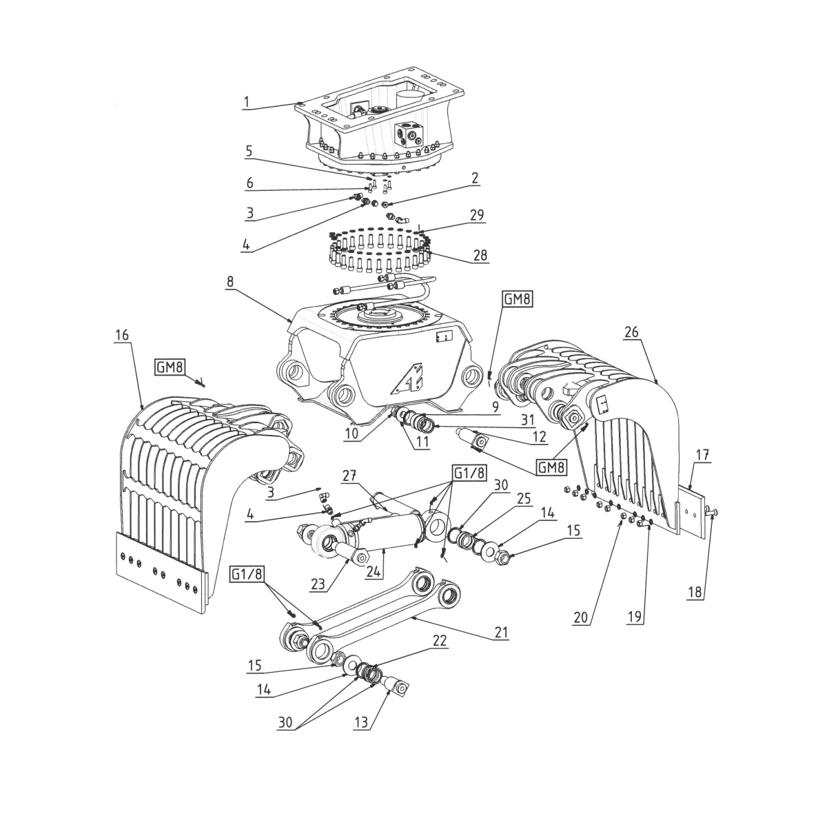 PINCE DE DÉMOLITION ET DE TRI